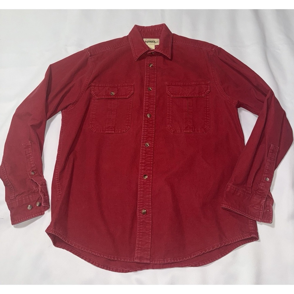 Gander Mountain Shirt Men's M Red Shacket Flannel Outdoor Chore Wear Heavy